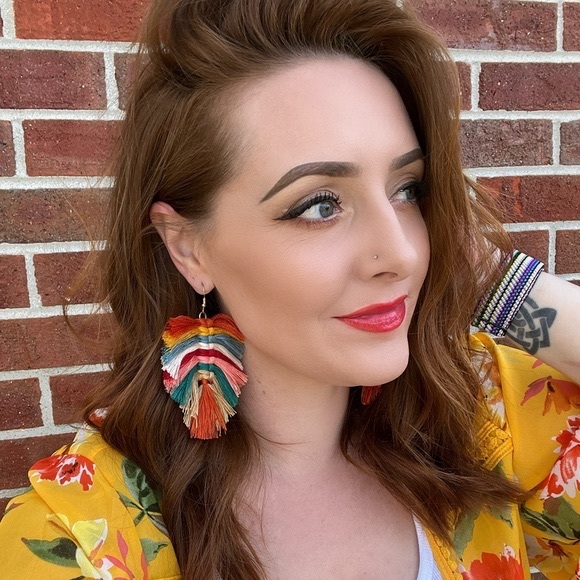 Multi-Colored Boho Earrings - Picture 2 of 2
